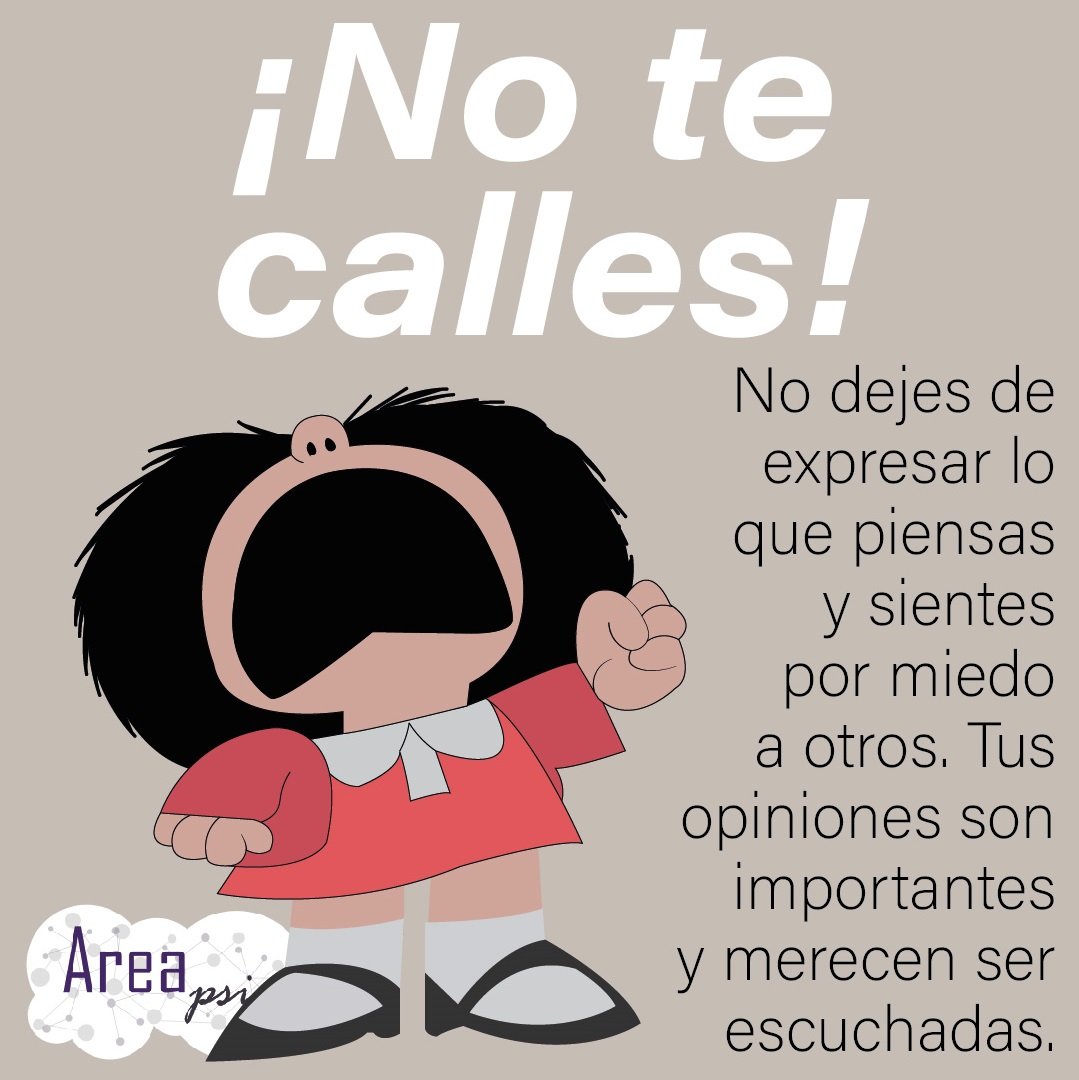 AreaPsico's tweet photo. No dejes de expresar lo que piensas o sientes por miedo al qué dirán. Tus opiniones son importantes y merecen ser escuchadas. https://t.co/QxheF9doiJ