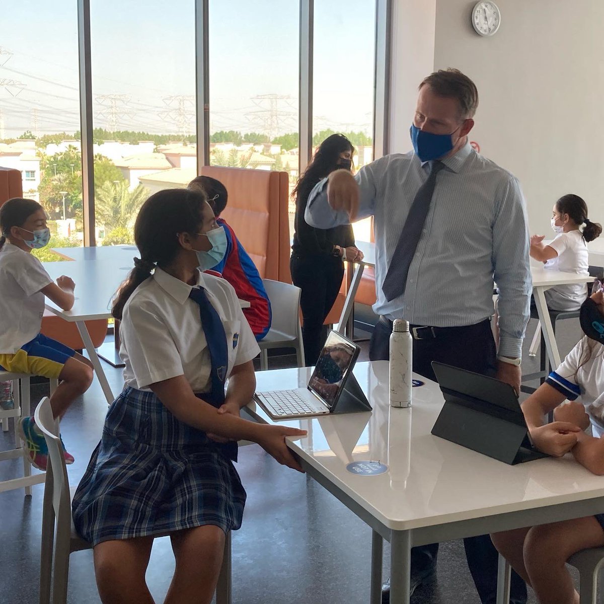 PruettGiles's tweet photo. The power of listening is an important attribute in developing trust with your students. Great session with Arcadia Student Leaders as they reviewed the school values yesterday. Super way to start the month of positivity. #arcadiaschool #lifelonglearning #khda https://t.co/1x9HiFOHjX