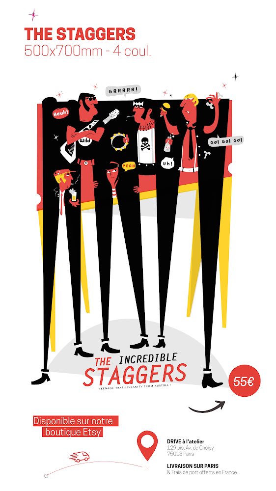 Fwells_'s tweet photo. 🙏Enfin notre série « hommage au garage-rock » au complet et à retrouver sur notre boutique Etsy! 
#garageband #screeprinting #sérigraphie #savoirfwells #atelierfwells #faitmain #printisnotdead #fabriqueenfrance #fabriqueaparis https://t.co/bNJaZVYt6y