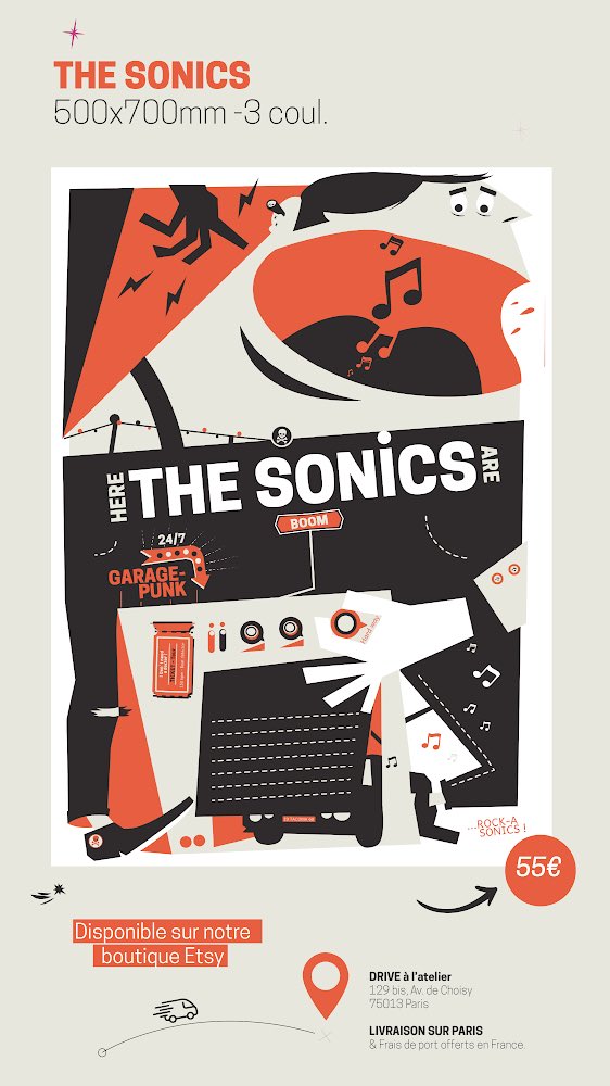 🙏Enfin notre série « hommage au garage-rock » au complet et à retrouver sur notre boutique Etsy! 
#garageband #screeprinting #sérigraphie #savoirfwells #atelierfwells #faitmain #printisnotdead #fabriqueenfrance #fabriqueaparis