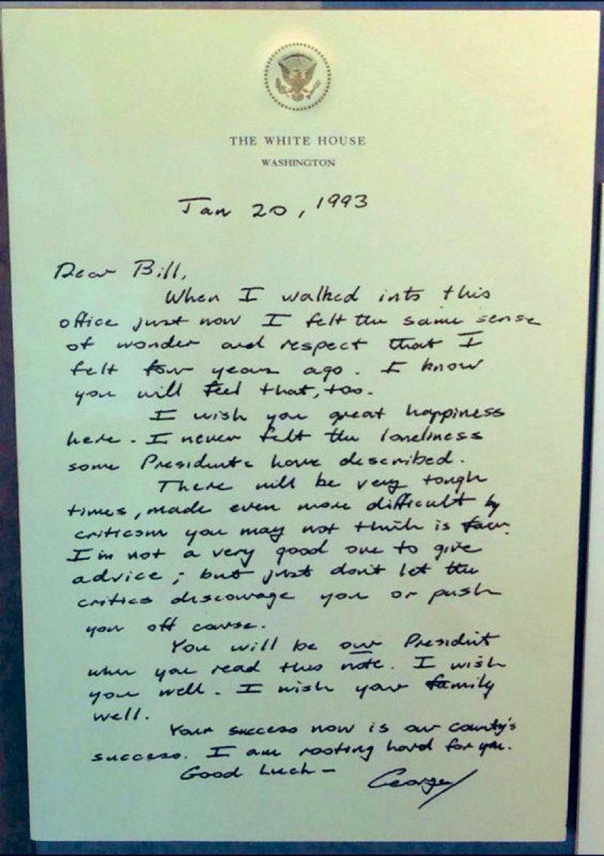 As we consider the prospect of graceless Presidential transition, remember this letter from George HW Bush.