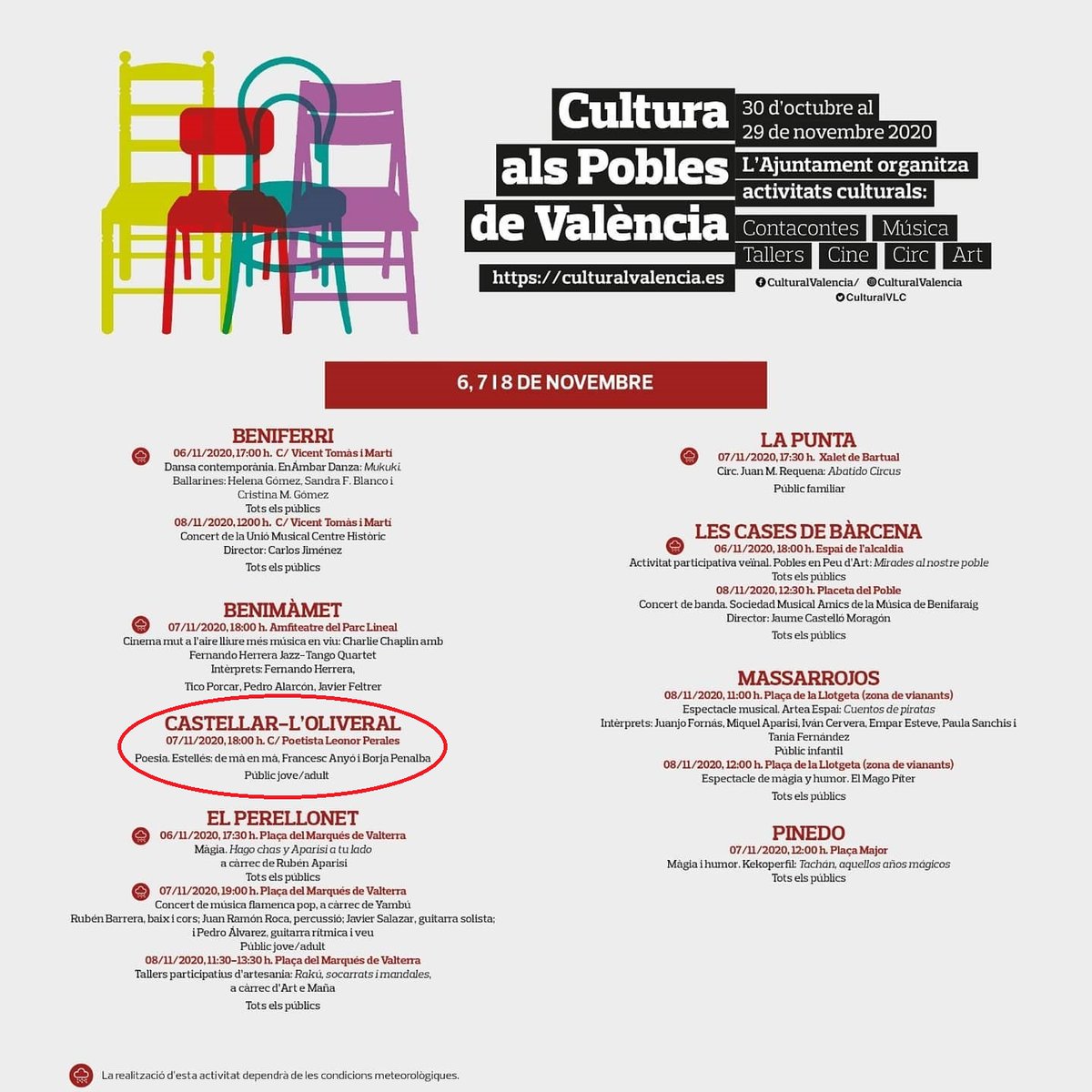 Demaenma's tweet photo. Aquest cap de setmana passegem Estellés:
Dis 07N a Castellar-Oliveral. S'ha canviat la ubicació al c/dels Arbres a les 18h. Si plou, tindrem espai alternatiu.
Diu 08N al barri de Sant Marcel·lí a les 12:30h. 
Ens acompanyes?
#CulturaSegura #Estellésdemàenmà #VAEstellés https://t.co/p9UDQTTxH4