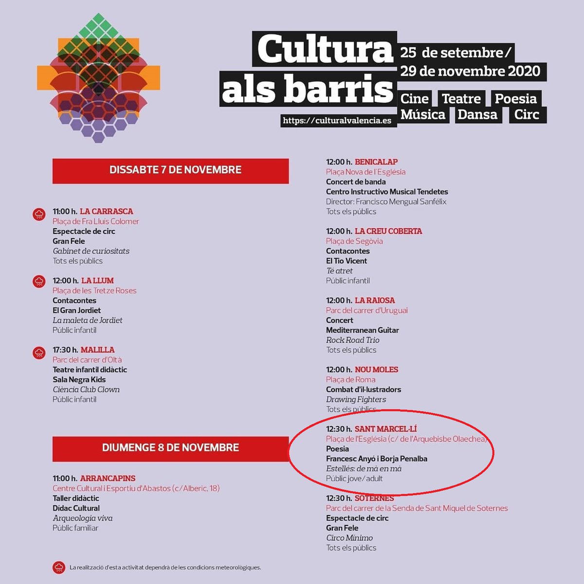 Demaenma's tweet photo. Aquest cap de setmana passegem Estellés:
Dis 07N a Castellar-Oliveral. S'ha canviat la ubicació al c/dels Arbres a les 18h. Si plou, tindrem espai alternatiu.
Diu 08N al barri de Sant Marcel·lí a les 12:30h. 
Ens acompanyes?
#CulturaSegura #Estellésdemàenmà #VAEstellés https://t.co/p9UDQTTxH4