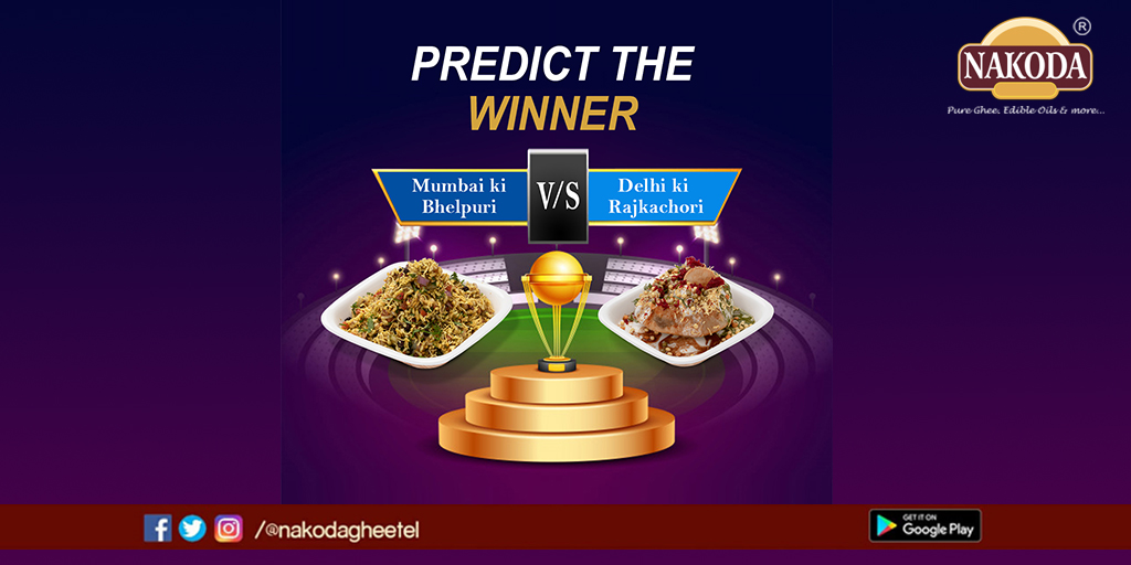nakodagheetel's tweet photo. On one side we have the tasty &amp; spicy Bhelpuri and on the other side, we have delicious Rajkachori, who will win the taste war tonight?

#IPL2020 #IPL2020playoffs #NakodaPremierLeague #MIvDC #DCvM https://t.co/GawJTVmJ5s