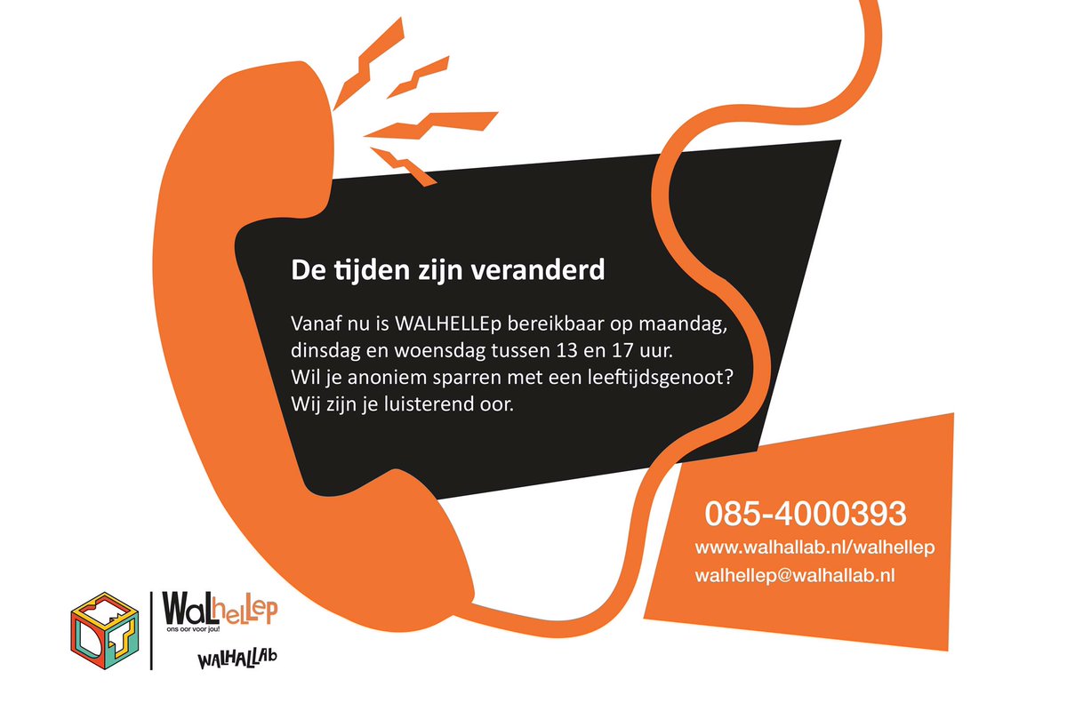 We zijn nu vaker bereikbaar! Elke maandag t/m woensdag van 13:00 tot 17:00 🙌🏻 #Bel 085 4000 393 of #chat via onze website. #coronaregels #luisterlijn #voorjongerendoorjongeren #doemeemetMDT