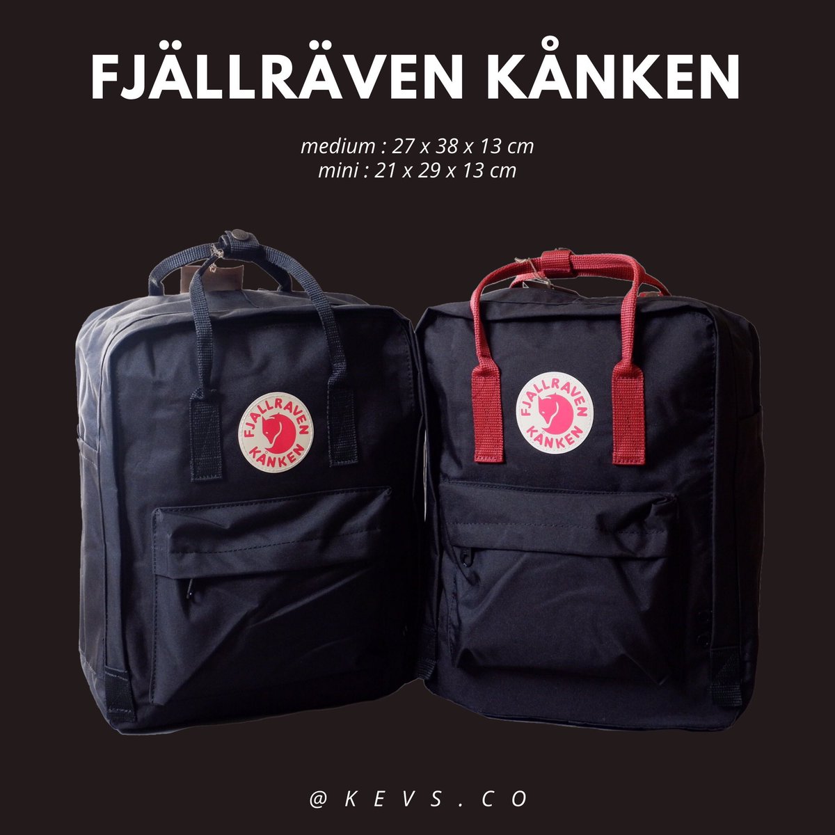 kevsbag's tweet photo. [SALE] Fjallraven Kanken Backpack

tersedia dalam 3 size ya, kevs!🥰
• Mini
• Medium
• Large

#kanken #fjallravenkanken #kankenbackpack https://t.co/T2UQPUS7hE