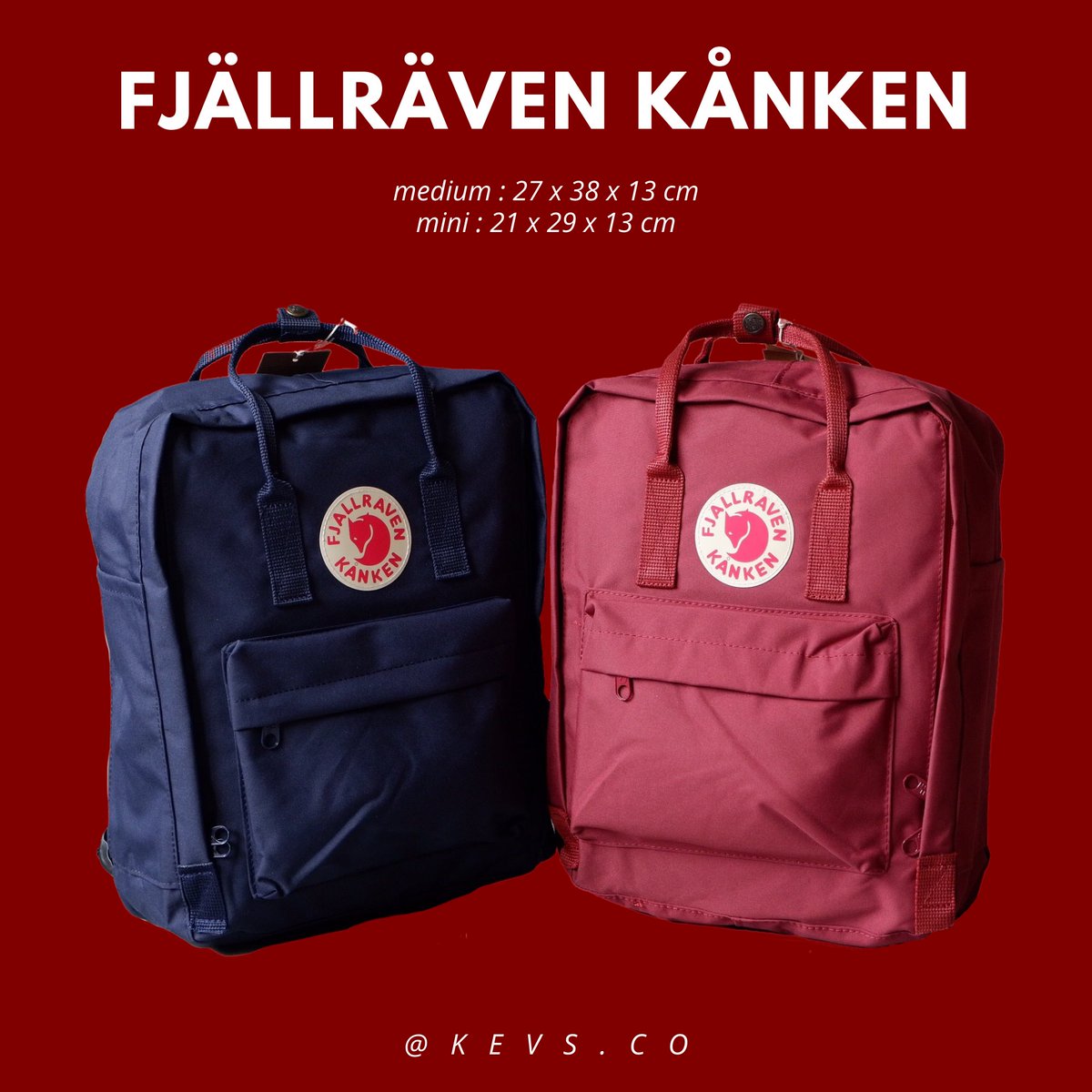 kevsbag's tweet photo. [SALE] Fjallraven Kanken Backpack

tersedia dalam 3 size ya, kevs!🥰
• Mini
• Medium
• Large

#kanken #fjallravenkanken #kankenbackpack https://t.co/T2UQPUS7hE