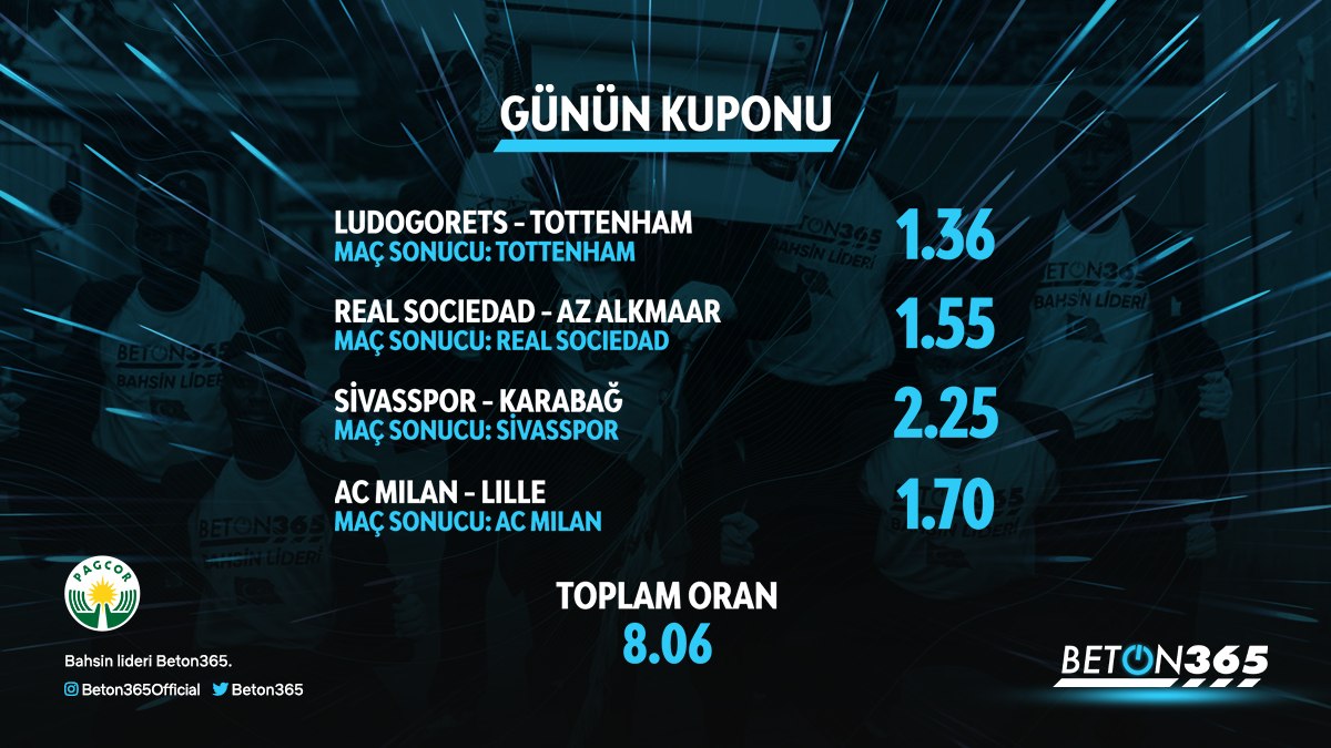 Tam  8.06 oran ile #avrupaligi   günün ideal  #kupon u ; analiz ekibinden . Sen de analiz ekibine katılmak istiyorsan banko kuponlarını DM’den gönder.

#beton365 #kupon #bahis #spor #karantina #perşembe