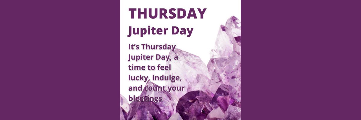 It’s Thursday Jupiter Day, a time to feel lucky, indulge, and count your blessings. #astrology #horoscope #zodiac #time #today #dailyhoroscope #signs #sign #dayplanner #calendar #jupiter #thursday