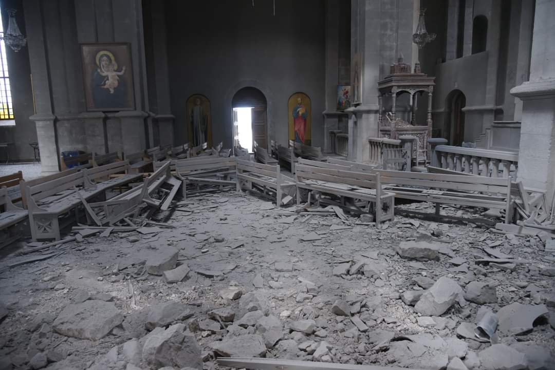 CYA_campaign's tweet photo. 🇦🇲Shushi's liberation- Holy Savior was renovated/fully operational since 1998.

🟥New war - Azerbaijani forces have again begun their #hatred and #vandalism to/ the cathedral by shelling the church twice|Oct 2020

#StopAzeriWarCrimes https://t.co/VjtnBpoMgu