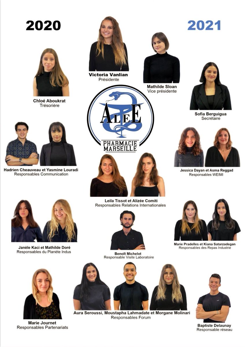 Voici le Nouveau Bureau de l'ALEE 2020-2021 !
#AMU #Pharmacie