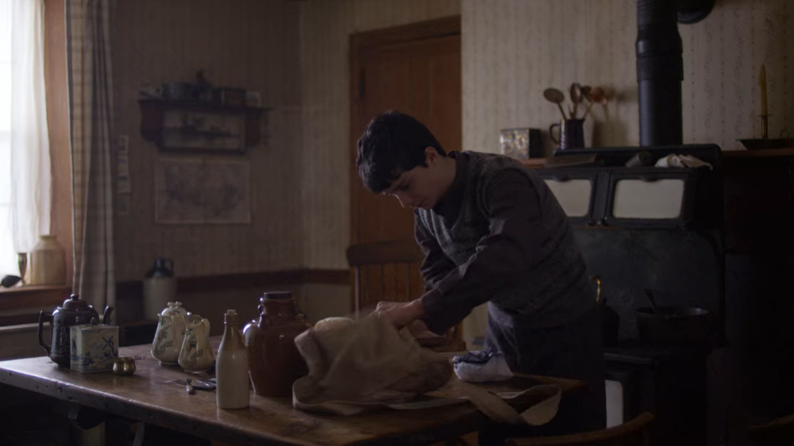 Wrapping just a quickly made sandwich for his lunch (no wonder he is skinny!) and feeling guilty for leaving his father alone. "I'll be home straight from school." #renewannewithane
