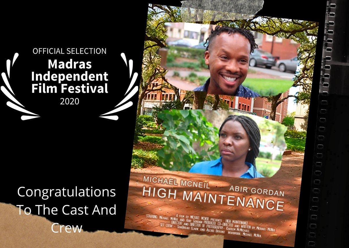 michaeldmcneil's tweet photo. Congratulations to the cast and crew for High Maintenance Offical Selection into the @FilmMadras This was the first film I wrote
@karmac_ent1 @abirjofficial
#filmaker #filmfest #comedy #indiefilm #internationalfilmfestival #savannah #georgiaactor #shortfilm https://t.co/QYd9llp6UM