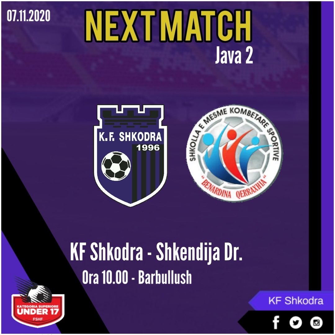 kfShkodra's tweet image. 🟣⚫ Next match 
#U17 #Java2 #ShkoShke