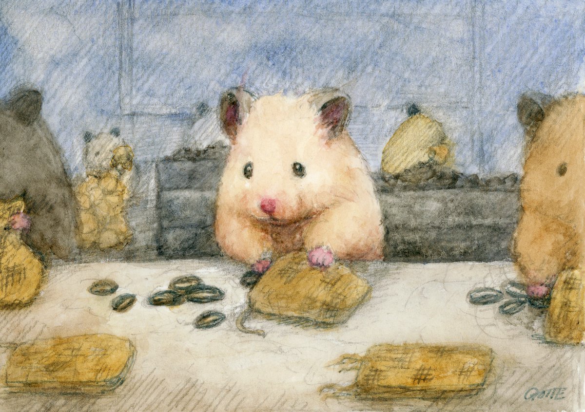 Gotte Hamsterpainter タネを袋に詰めるお仕事