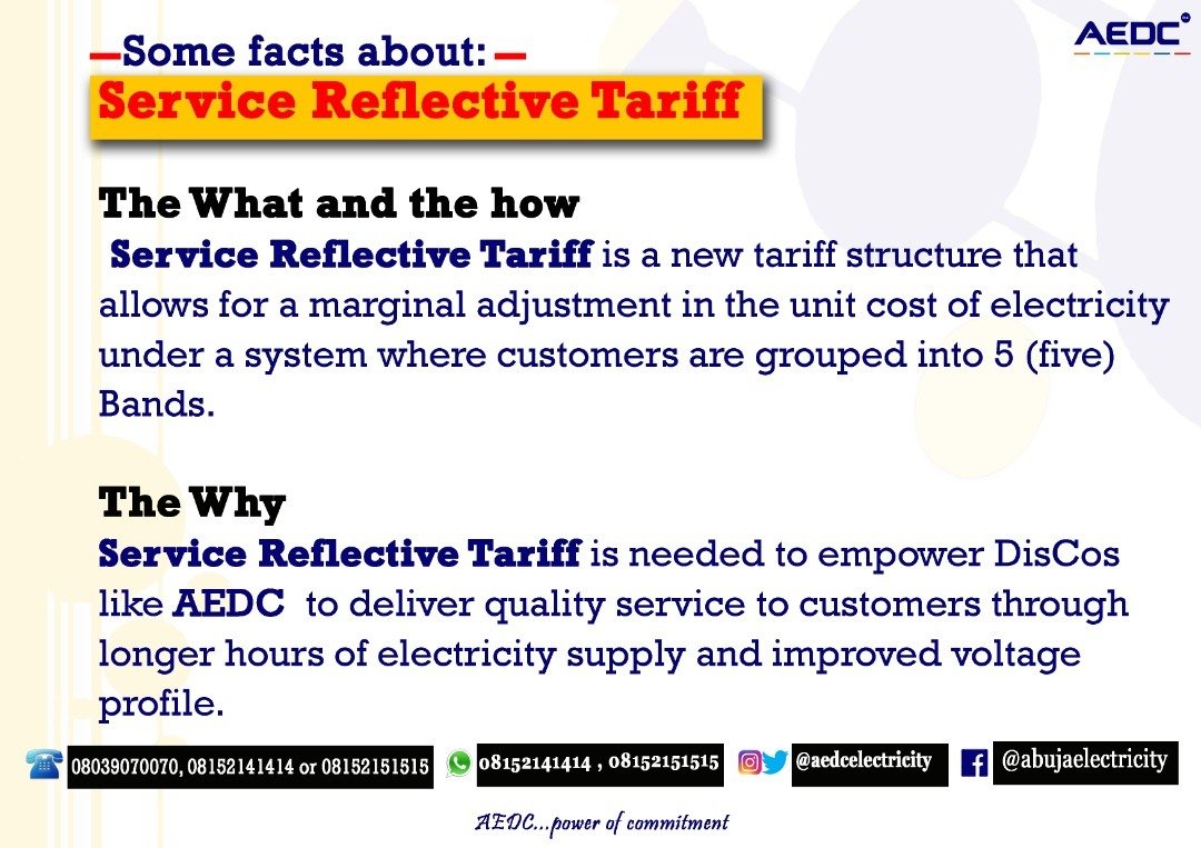 aedcelectricity's tweet photo. All you need to know...
#ServiceReflectiveTariff https://t.co/6N9e9cxqjh