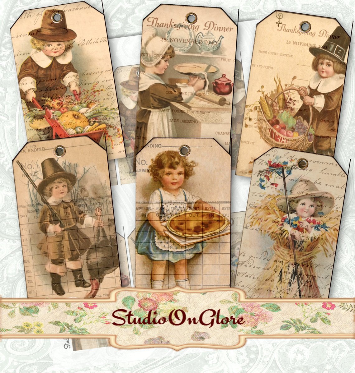 StudioOnGlore's tweet photo. Newest addition to my #etsy shop: Nostalgic Thanksgiving Tags to print for #JunkJournals #Decoupage #CardMaking #DIYLabels #GiftTags #Scrapbooking https://t.co/rJBATkmDSW #clapsaddle #thanksgiving #cardmaking #journalideas #papercraft #vintage #alteredart https://t.co/DNjWvQw0bR