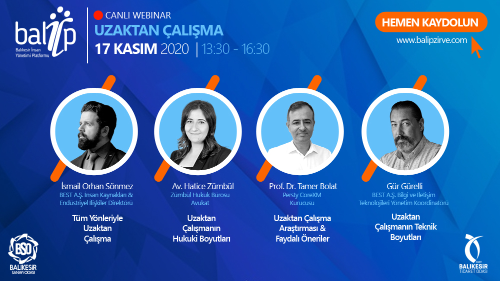 17 Kasımda, uzaktan çalışmanın hukuki, sosyal ve teknik boyutları, araştırma sonuçları ve önerileri ile birlikte tüm yönlerini masaya yatıracağız.
Kayıt için: zoom.us/webinar/regist…