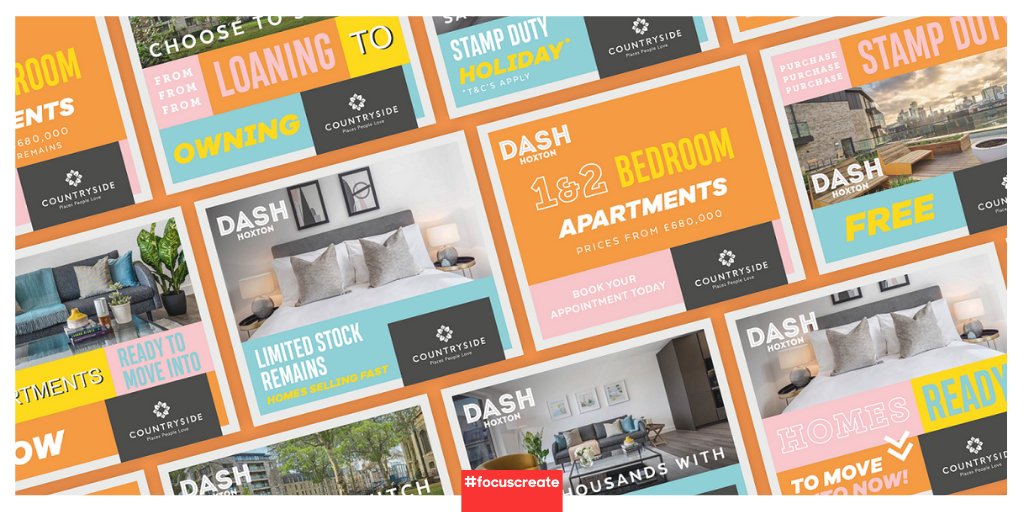 FocusAgencyUK's tweet photo. A new take on 'why rent when you can buy' and new campaign creative reinvigorating the messaging at @CountrysideProp's #DASH development > https://t.co/o7OegmzWQN #FocusCreate https://t.co/NwweJWcDkX