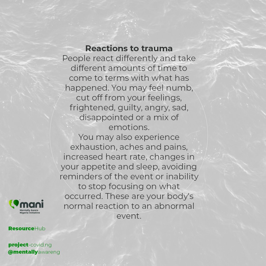 Trauma is not one of those things a good night's sleep can take care of. There are several layers to trauma and dealing with it.A thread.Please, share and RT.
