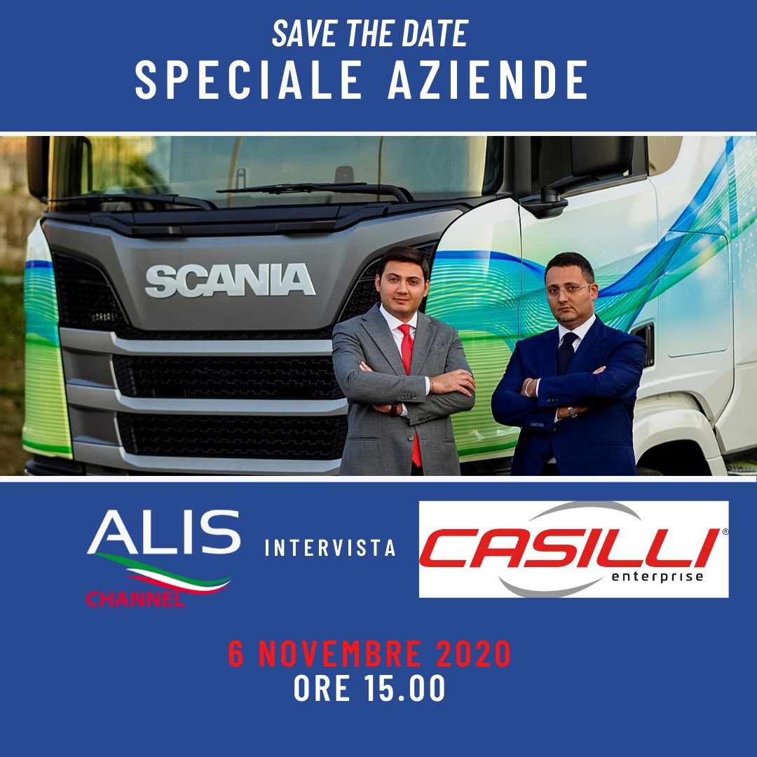 📌 Una nuova tappa del viaggio di ALIS. 
Nella puntata di domani venerdì #6novembre speciale Casilli Enterprise. #AlisChannel