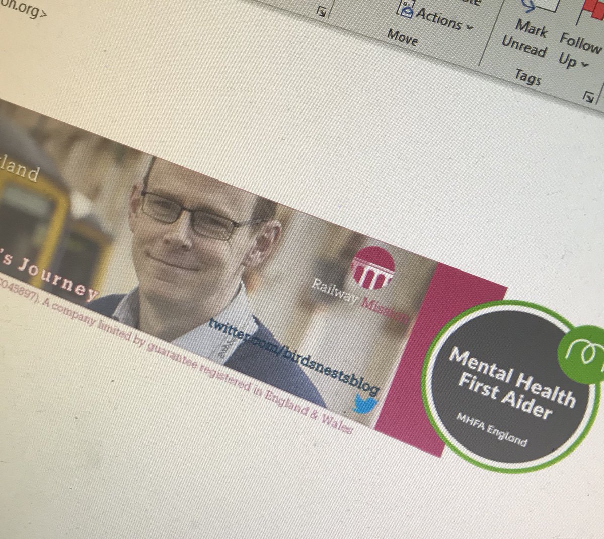 Added the @MHFAEngland #MentalHealthFirstAider badge to my email signature this morning. Been on my list of jobs for ages, but it’s such a good course...