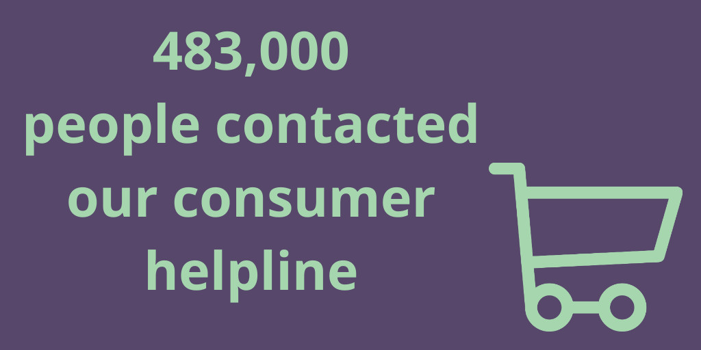 Did you know that consumer service can help you with practical advice on how to resolve your consumer problems? 

In 2019/2020 483,000 people contacted the service! 

Find out more about the consumer helpline citizensadvice.org.uk/consumer/get-m…