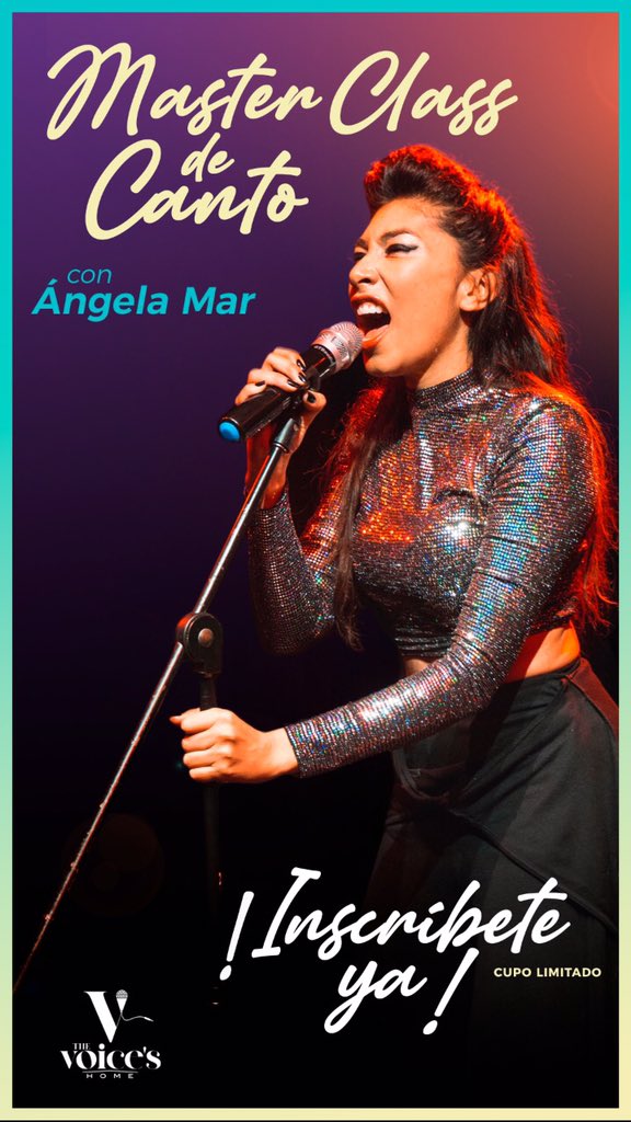 AngelaMarVocal's tweet photo. ¿Ya te inscribiste? ÚLTIMOS CUPOS 
Sábado 07 de Noviembre 🥰
.
.
¡Cantemos Pop! @thevoiceshome #masterclass  #singers https://t.co/KEpqTLk9MJ