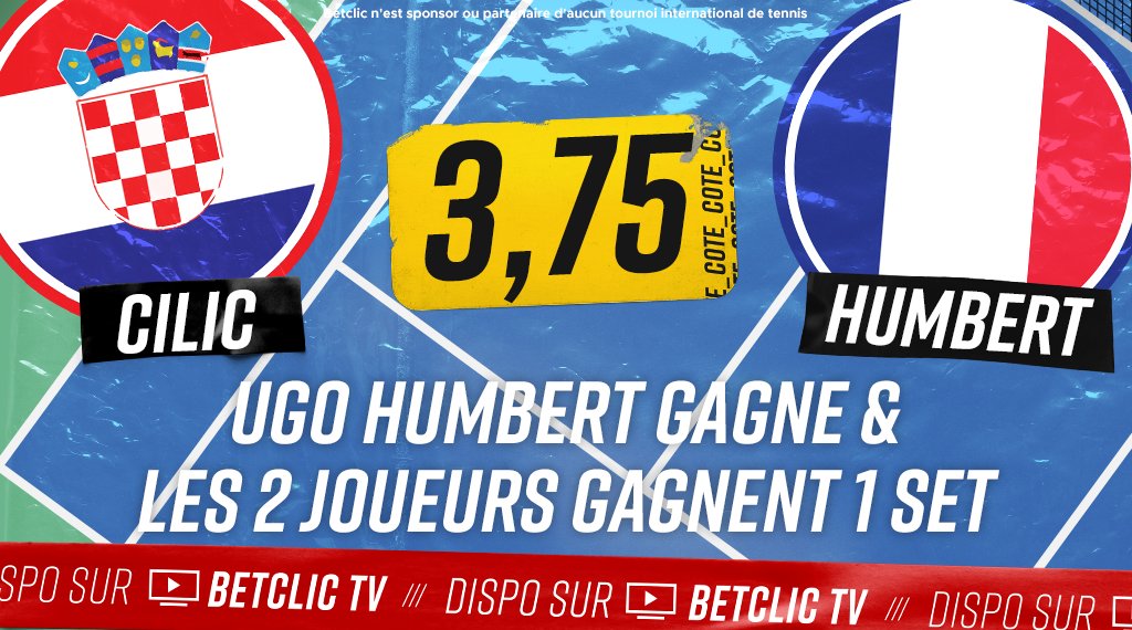 Betclic's tweet photo. 🎾🇫🇷 De nouveaux types de paris en live sont disponibles pour cet #OpenDeParis et ça se passe sur Betclic la team 🔥

Pariez et regardez le match en direct sur votre Betclic TV 📺 https://t.co/8IaApmW3Y4