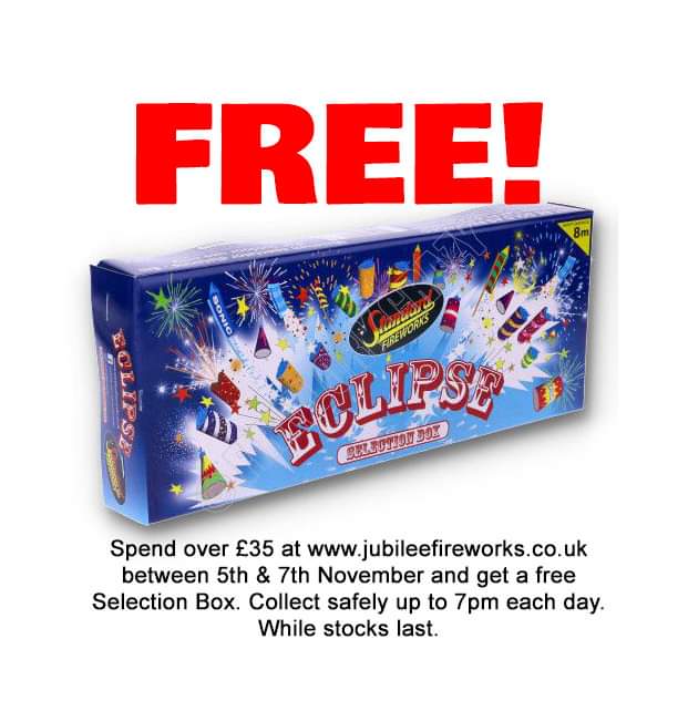 JubileeFirework's tweet photo. Click &amp; Collect at https://t.co/HaOm1OMPBB  Make a purchase if £35 or more &amp; get a free Yes! FREE #Firework Selection Box.Simply order online &amp; pick up @ our Kingswinford Showroom. Allow 1 hour for collection. We are open until 7pm until Sat 7th Nov Dont miss out https://t.co/kUP3vLGntZ