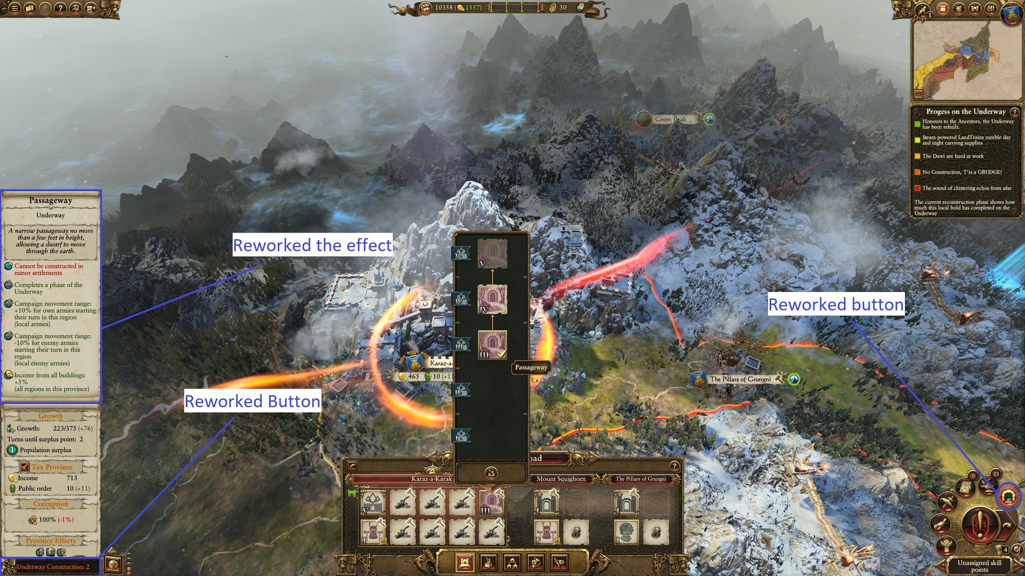 Total War Mod Spotlight Dwarfs The Underway Total War Warhammer Ii This Mod Uses The Geomantic Web Mechanic To Represent The Dwarf Underway System Giving It Additional Features