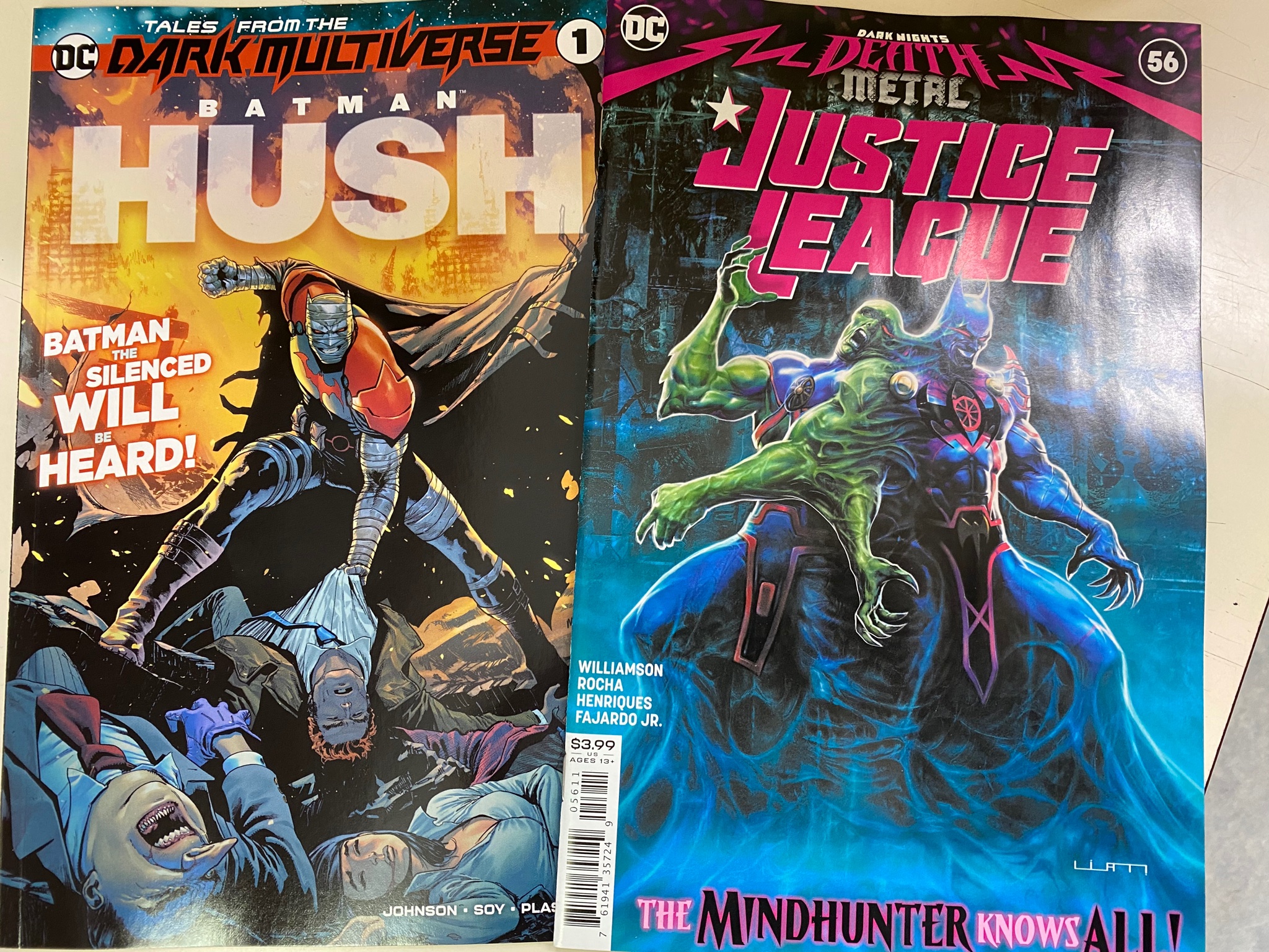 ブリスターコミックス Dcの歴史的イベントをダークマルチバースに置き換えて描くテイルズフロムダークマルチバースシリーズ今週は バットマン ハッシュ 1 ダークナイツデスメタルタイインのジャスティスリーグ 56 アニメ版バットマンのコミックシリーズな