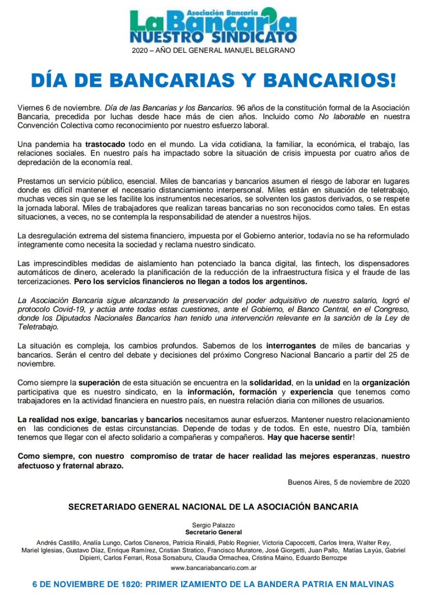 BancariaSBA's tweet photo. Bancaria, Bancario ! @SergioOPalazzo https://t.co/UH6xTA7N5I