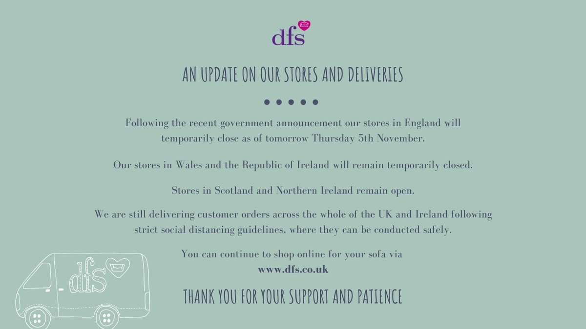 DFSCare's tweet image. An important update on our stores and deliveries 👇