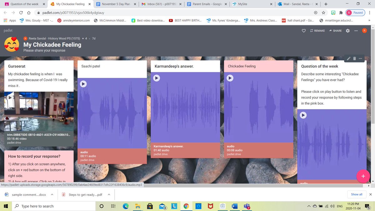 ReetaSandal's tweet photo. Great responses on a padlet from kindies about their chickadee feeling after reading a book by Frank Glew #greatwork #prodmoment #kindergarten @HickoryWoodPS https://t.co/mGgVbOFgeY
