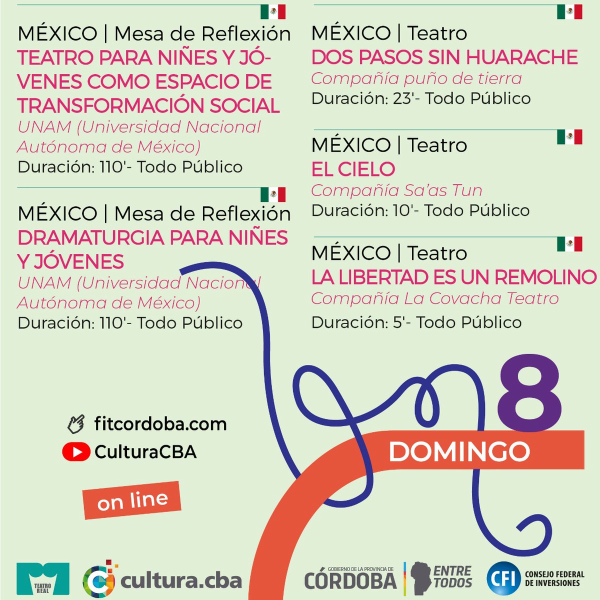 alTeatroReal's tweet photo. #Real2020
#RealEnCasa
#FITCba2020
💥Grilla de programación para el Domingo 8 de noviembre 💥
Todos las funciones gratuitas para disfrutar en tu hogar.
@AgCbaCultura
@raulsansica https://t.co/Y5J7H1KeTm