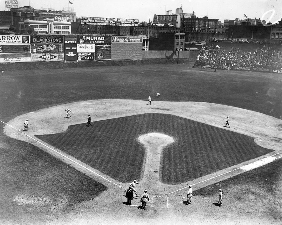 SABRbioproject's tweet photo. No Green Monster yet at Fenway Park, home of the @RedSox, circa 1917. Called "The Wall" for most of its history, it is 37-feet, 2-inches high &amp; just 310 feet from home plate. Rad more about the ballpark in this @sabr bio https://t.co/Xm2VZsc9DV @MLBcathedrals https://t.co/VDjlKayyvV