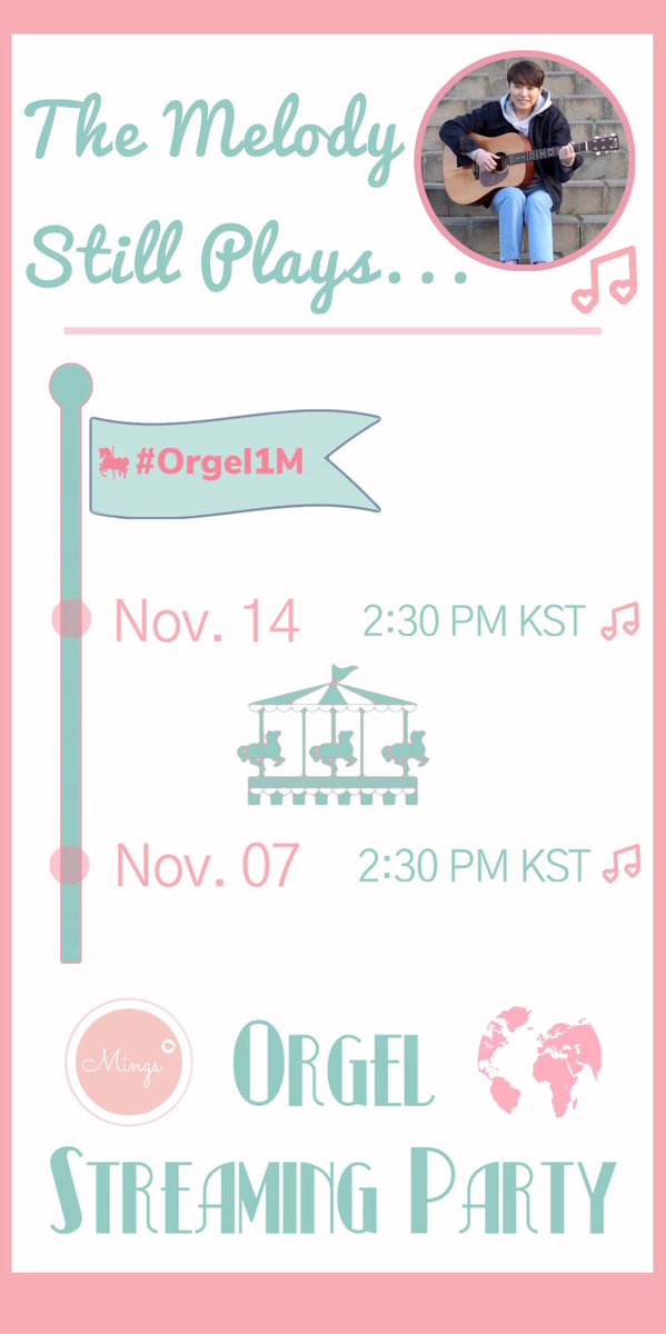 mings_team's tweet photo. #1YearMelodyofOrgel

Our first event for Orgel's 1 Year celebration: #Orgel 🎠 Streaming Party

🎯 Goal: 1 MILLION VIEWS

▶️ Nov 7th, 2:30 PM KST onwards
▶️ Nov 14th, 2:30 PM KST onwards

Hope you can help us reach 1M before Nov 22nd!
Please help RT &amp; share

All for our Ming❣ https://t.co/mp2hEa71UQ