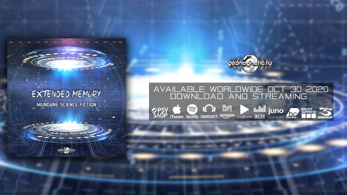 DistroGeo's tweet image. OUT NOW !!!
eXtended Memory - Mundane Science Fiction (geoLP053 -Geomagnetic Records)

Bandcamp: bit.ly/3jFzPvb
Beatport: bit.ly/3kJgScs
Beatspace: bit.ly/3edPiSq

#Trance #Psy #Progressive #Trance #Progressive