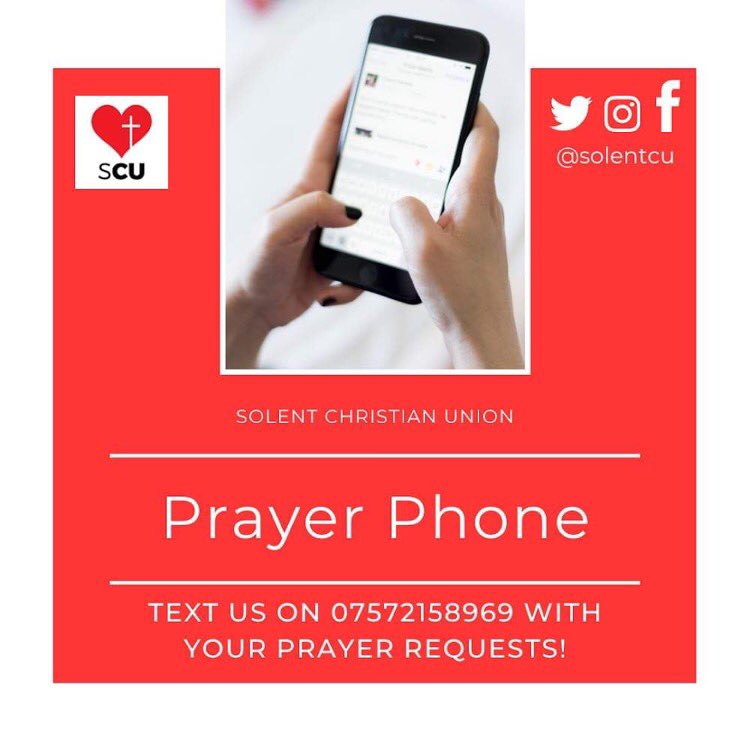 SolentCU's tweet image. Starting today, you can send us a message and we’ll pray for you! 🙏