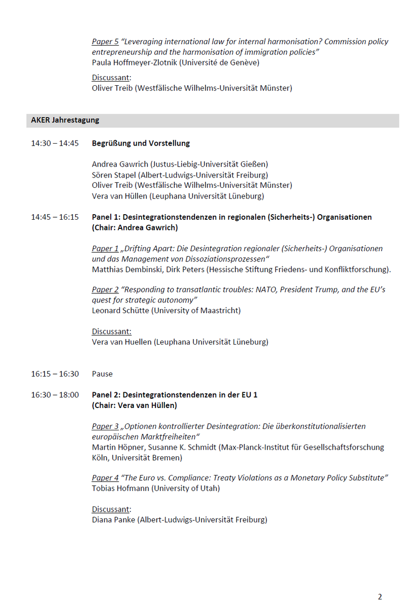 sostapel's tweet photo. "Durch Einigung getrennt? Desintegration als Integrationsmerkmal". Am 12. und 13. November 2020 findet die Jahrestagung des Arbeitskreis Europa- und Regionalismusforschung (AKER) *online* statt. @dvpw https://t.co/Ne1bguYZ9v
