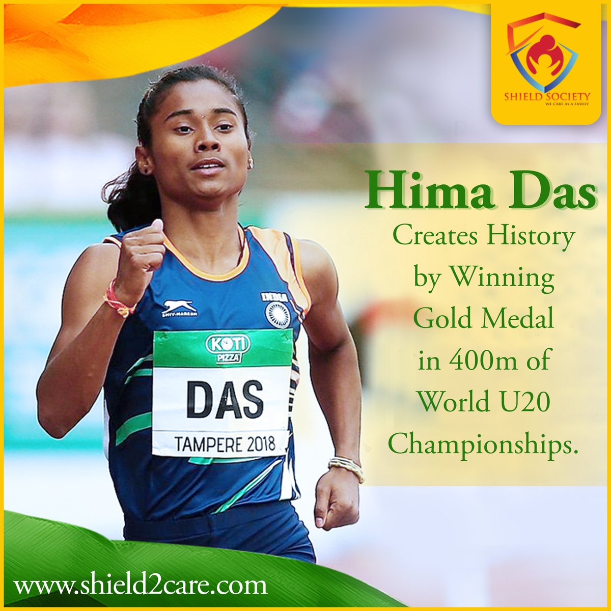shield2care's tweet photo. She Is the First Indian Woman to Win a Gold Medal at Athletics Junior World Championships.
Proud of You Hima Das.
#shieldsociety #shield2care #girlsafety #childprotection #childcare #childsafety #childabuseprevention #coronavirus #stayhealthy #savelives https://t.co/zS4LMCUJ6Z