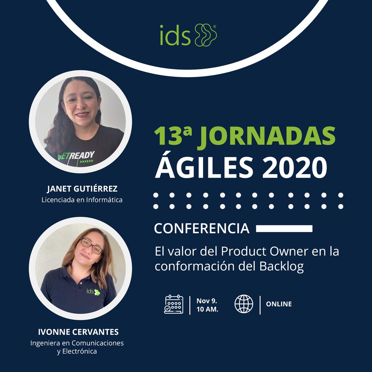 idscomercialTI's tweet photo. ¡No te quedes fuera! Tenemos el orgullo de participar en la 13º Jornadas Latinoamericanas de Agilidad 2020 del 8 al 14 de noviembre. #SomosLean&Agile #Agiles2020
Consigue aquí tu entrada: https://t.co/HjHNIt7nuE https://t.co/0VwhmgNuj0