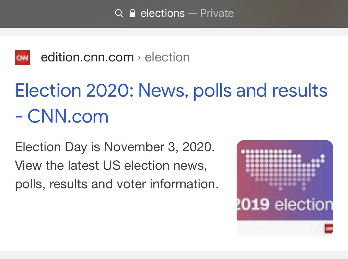 jasoncarpio's tweet photo. @CNN @cnnbrk while you managed to get on the first page search results for Google on key term “election”, this flawed graphic is for sure costing costing you clickthroughs https://t.co/6m9j0IXJuq
