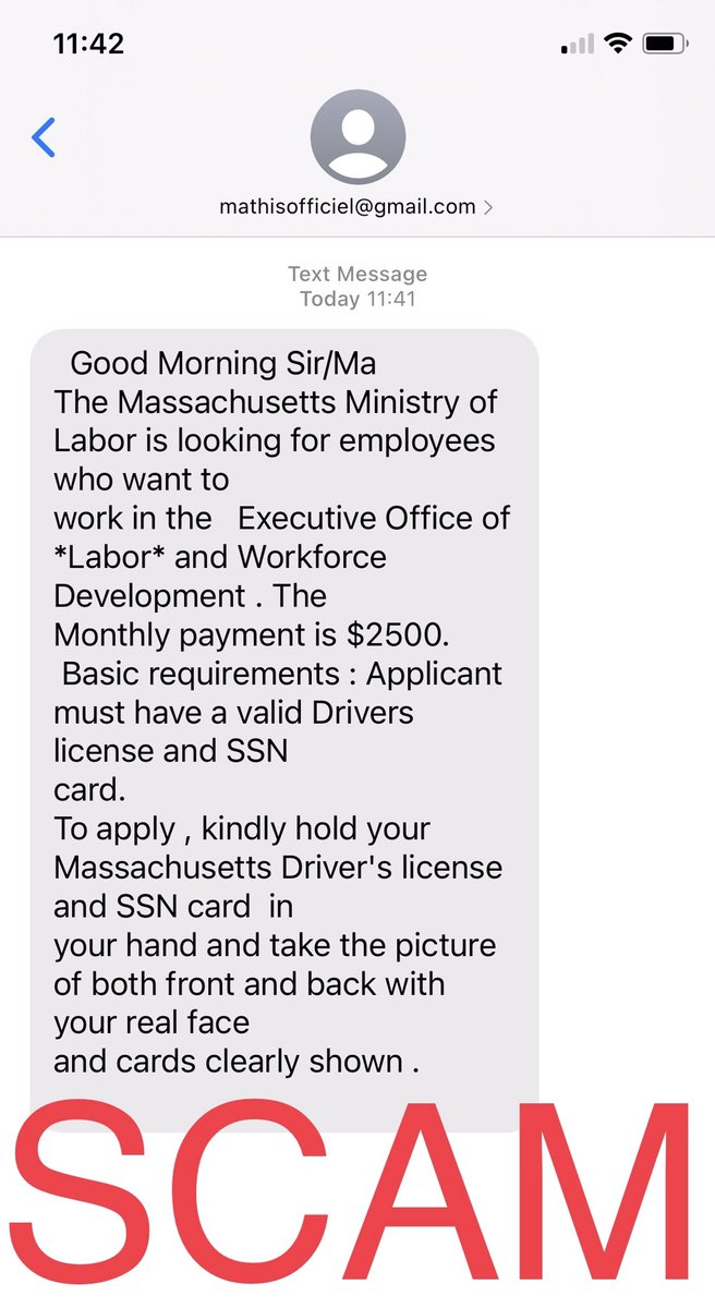 Just when you think you’ve heard of all the scams. Can you spot all the things wrong with this scam text? If you get a text, email, or call like this one, delete it. Block it. Report it. Hang up. Never give our personal info! 

In the words of Beyoncé, tell ‘em scammers BYE!