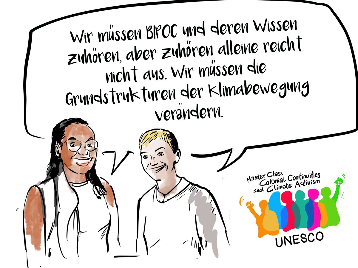 ECCAR_Network's tweet photo. @leoniebe_ und @lineniedeggen zeigten wie intersektionaler Klimaaktivismus aussehen kann und betonten, “dass sich BIPoC in der Klimagerechtigkeitsbewegung vernetzen müssen, um sich gegenseitig zu empowern.” #co2lonialism https://t.co/58M6hmaHZG
