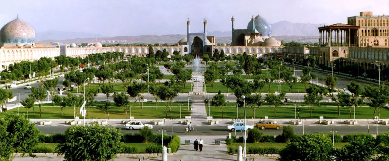 As the very concept is thought to have originated in Persia, it’s natural that the most evolved examples are found there. Timur is known to have had great gardens across his empire that no longer remain, unfortunately.Below though, is Naqshe Jahan square, Isfahan: