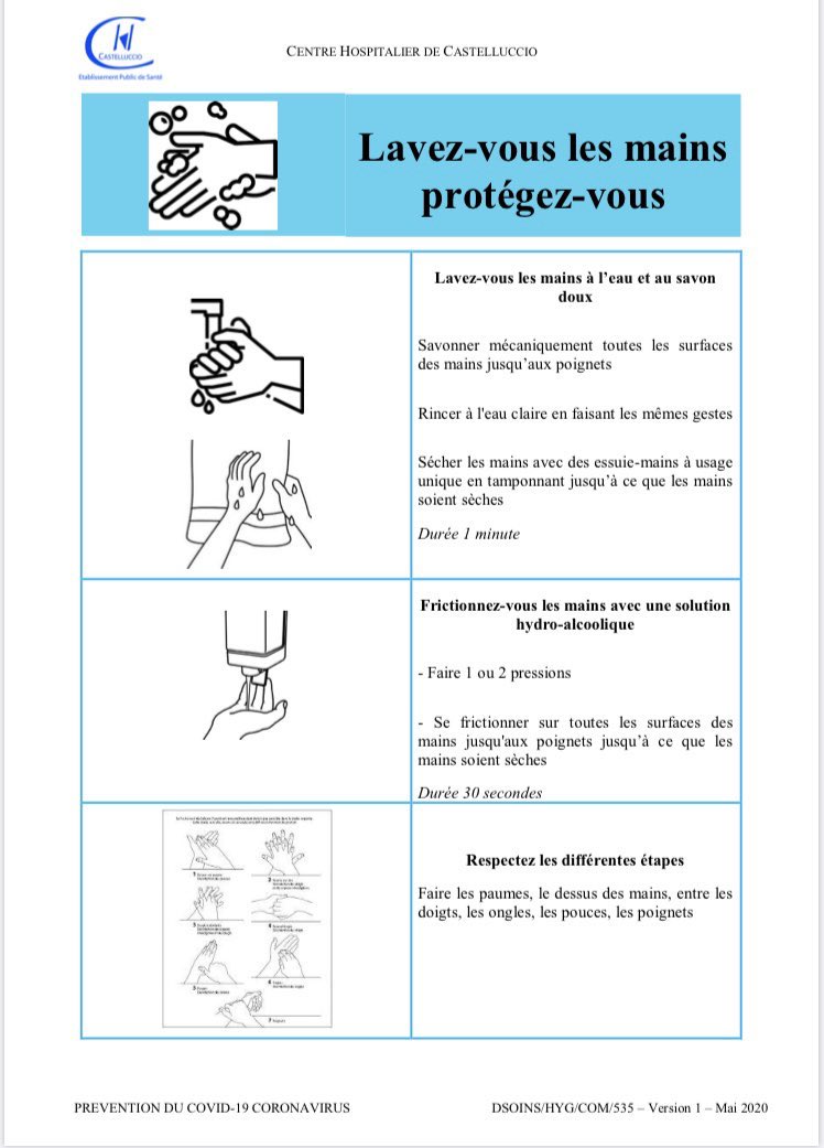 CHCastelluccio's tweet photo. 1/2 #COVID19 #gestesbarrieres #prevention L’équipe de l’hygiène du @CHCastelluccio #EOHH vous propose ces affiches de prévention contre la #COVID19 n’hésitez pas à les partager https://t.co/aIRZWruwnM