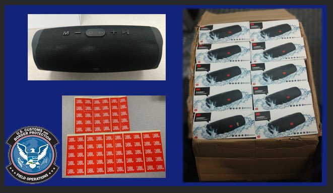 DFOBoston's tweet photo. Nice Try Counterfeiters! You couldn’t outsmart our #CBPOfficers in Providence by shipping unbranded speakers and a bag containing the necessary JBL plastic insignias and stickers to be added later. .@CBP stopped this sneaky shipment. #CBPOFONewEngland https://t.co/huB22MV2dD