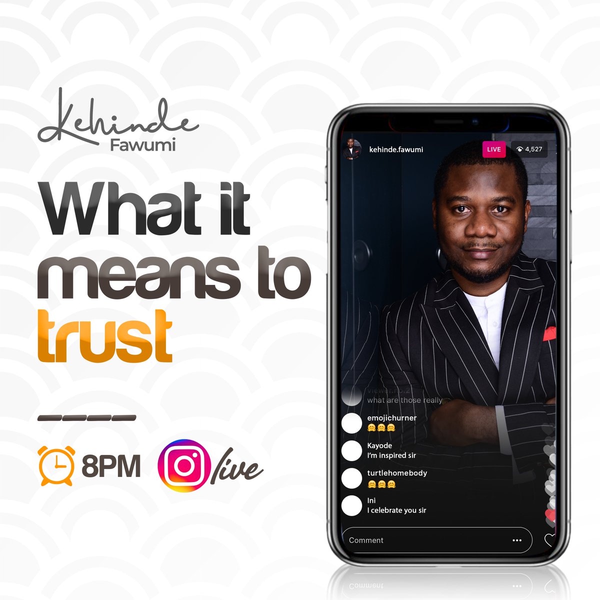 fawukenny's tweet photo. Join the conversation on Instagram tonight at 8pm (WAT/CET). Follow on IG: kehinde.fawumi to get notified. #iglive #trust #thoughtleader https://t.co/uWbS03z8u7
